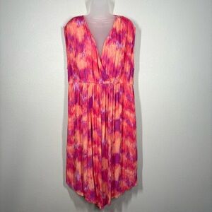 Terra & Sky Abstract Milticolor Summer Dress Size OX (14W)